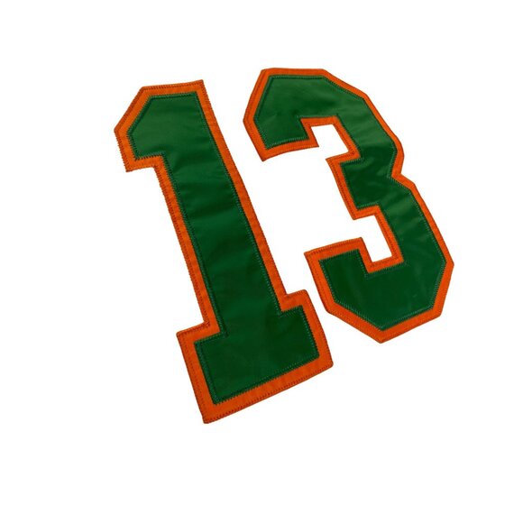 Mitchell Ness Miami Hurricanes #13 Football Jersey White  green Size 54 SKU 9004 - Picture 8 of 13
